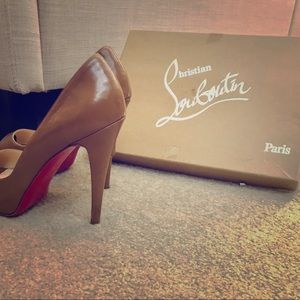 Christian Louboutin tan heels